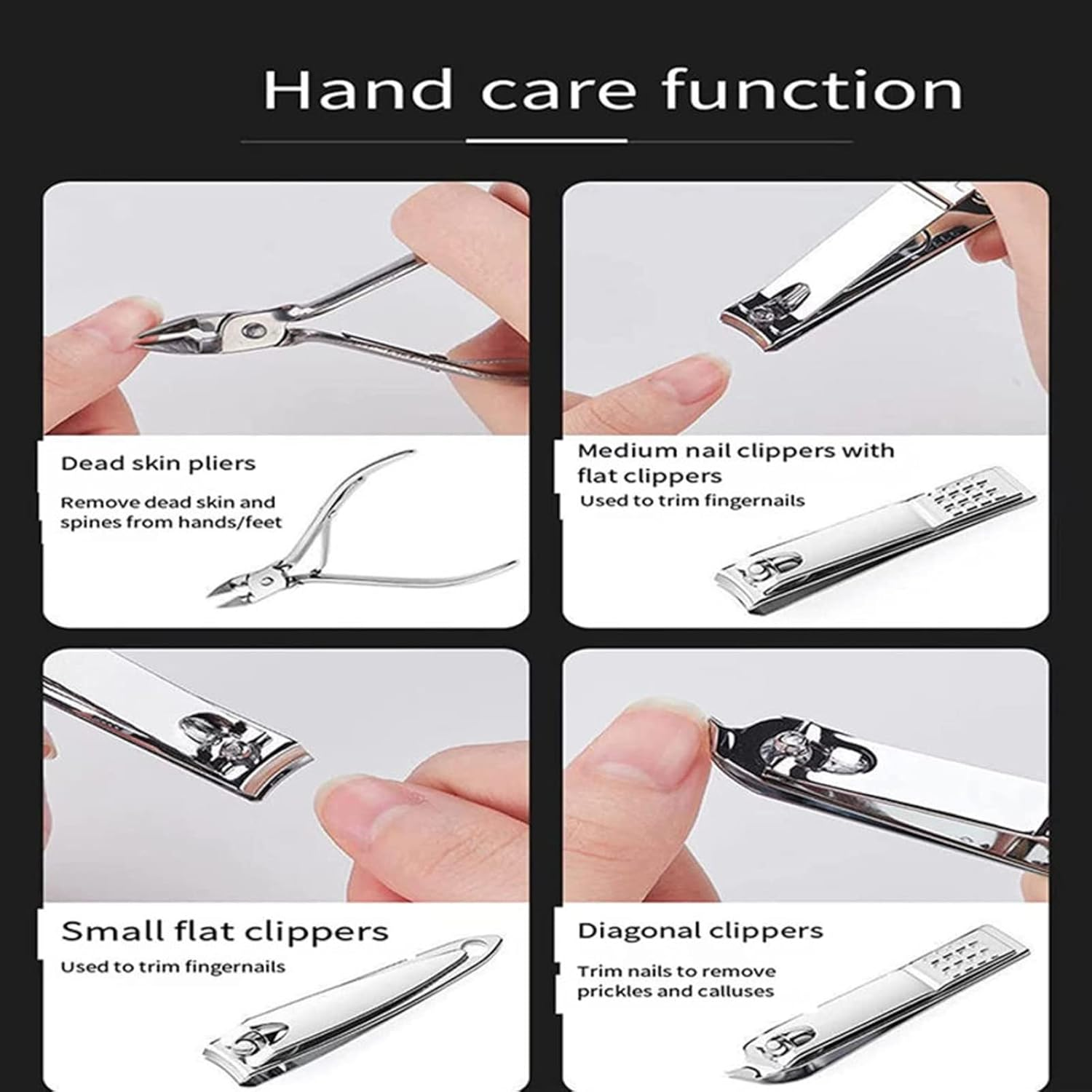 Travel Manicure Set - Stainless Steel Manicure Set Of,Professional Grooming Kit, Scissor Tweezer Ear Pick Tools Grooming Kits with PU Leather - Black image number 3