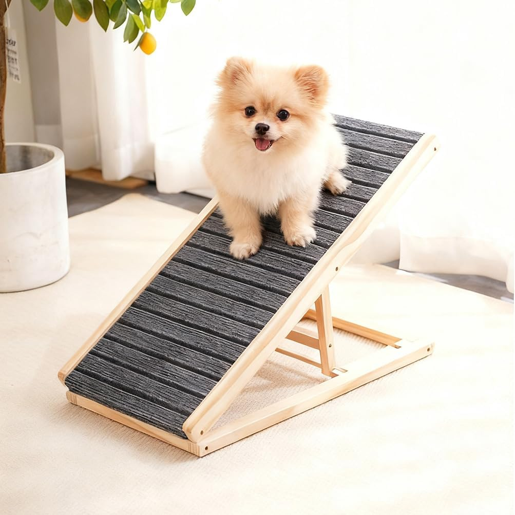 Dog Stairs Ramp, Foldable Dog Ramp, Non-Slip Wooden Folding Safety Pet Ramps for Car High Bed Sofa, Adjustable Safety Dogs Stairs for Small & Large Old Dogs & Cats image number 3