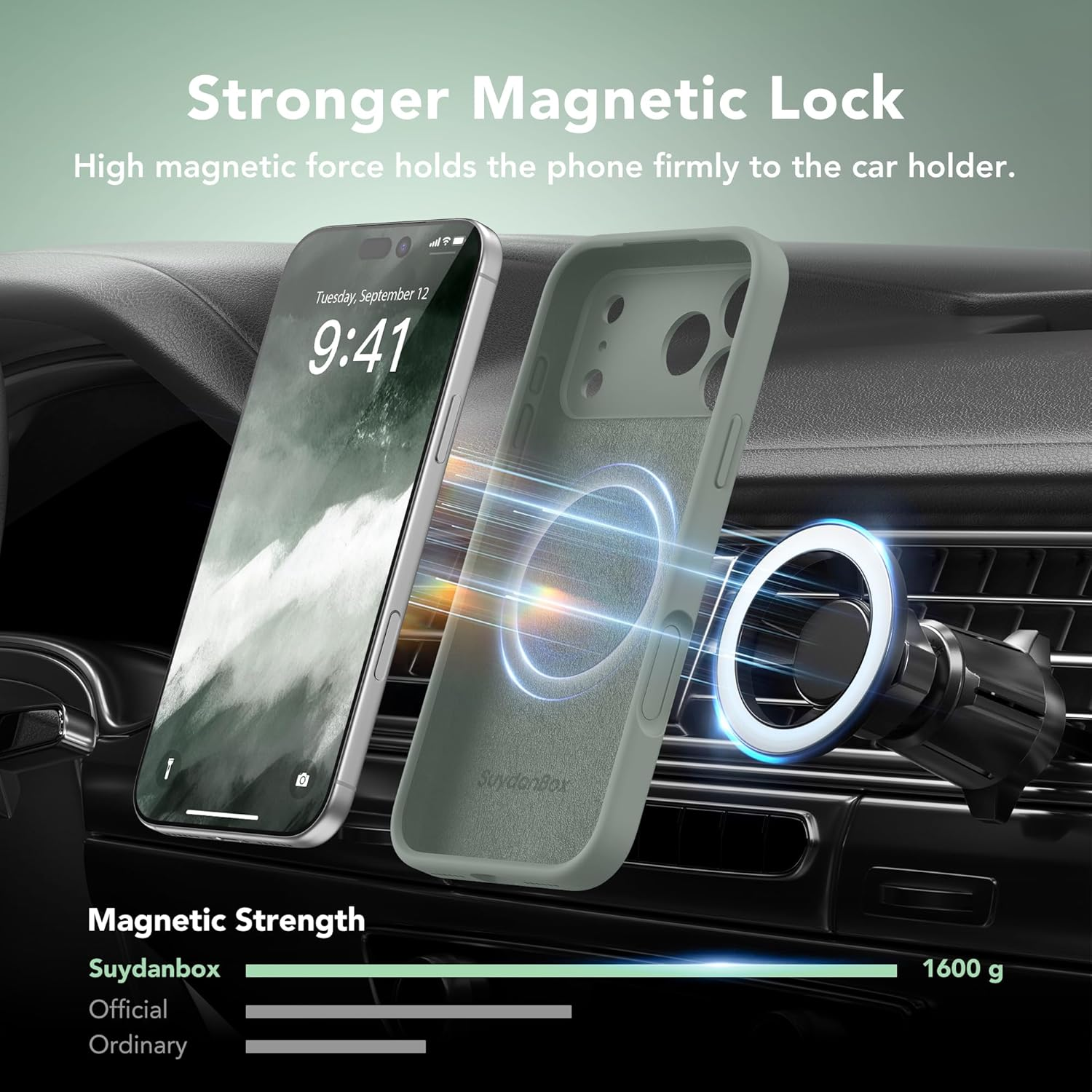 Suydanbox Magnetic for Iphone 17 Pro Max Case, Compatible with Magsafe, [Full Camera Protection][Screen Protector] Silicone Shockproof Protective Phone Case for Iphone 17 Pro Max 6.9", Calke Green - Blackcurrant image number 6