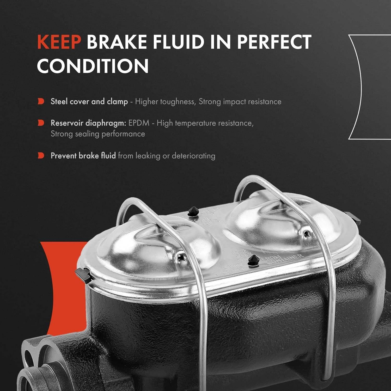 A-Premium Brake Master Cylinder with Reservoir Compatible with Chevrolet Vehicles - Corvette 1977-1982 - Replace OE# 18002064 image number 4