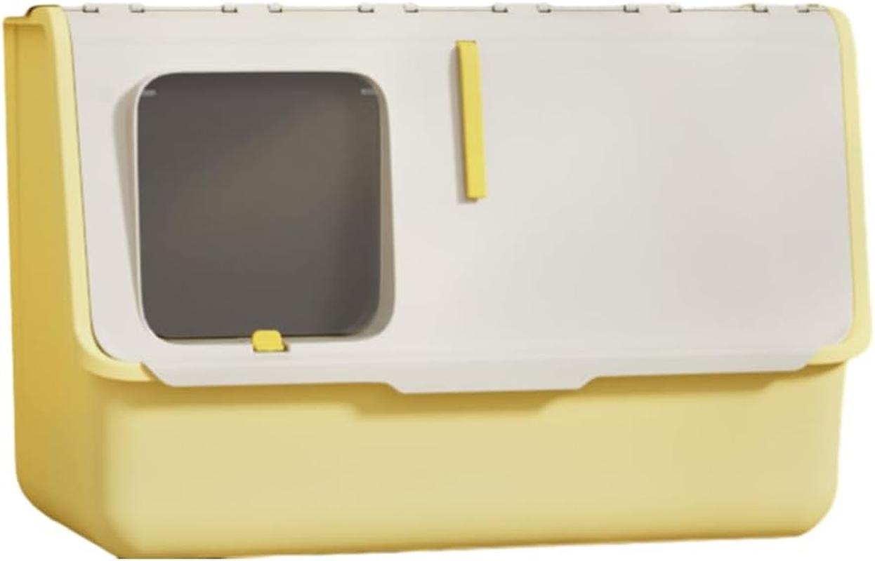 AIMALL 1Pc Fully Enclosed Cat Litter Box 23.6In for Large Cats up to 20Kg Anti-Odour Easy Clean Design with Adjustable Entry