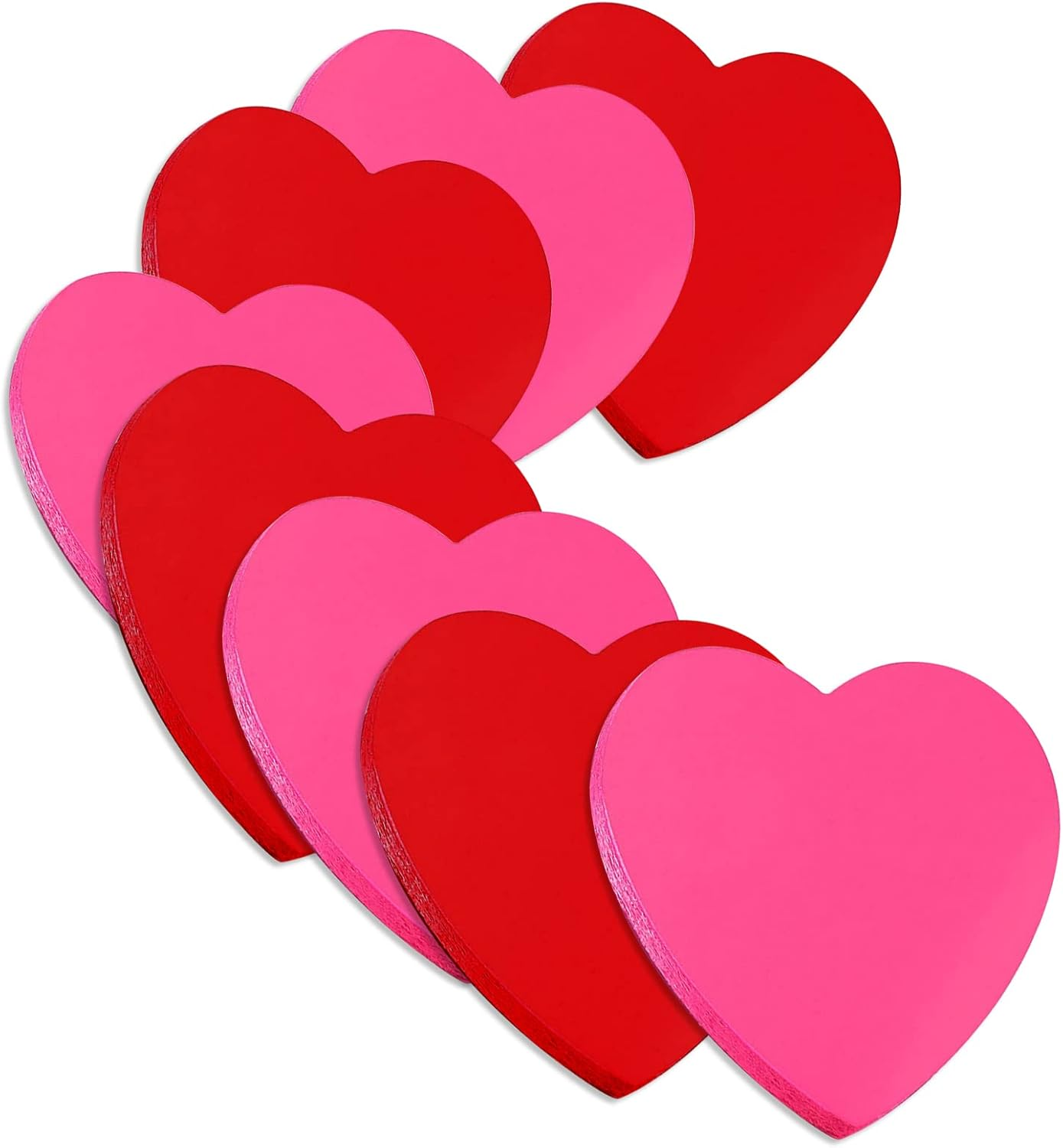 Sticky Notes, 560 Sheets 3 &times; 3 Inches Heart Bright Colors Self Sticky Notes Pad Colour Sticky Notes for Home Office Notebook(Big Red, Rose Red) image number 5
