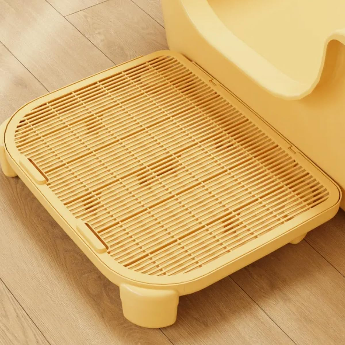 AIMALL Double-Layer Cat Litter Mat with Large Grid Leak Design 19.68X15.94X3.54In Anti-Tracking Rubbing Foot Platform with Detachable Tray Non-Slip Base for Cat Litter Box Area image number 1