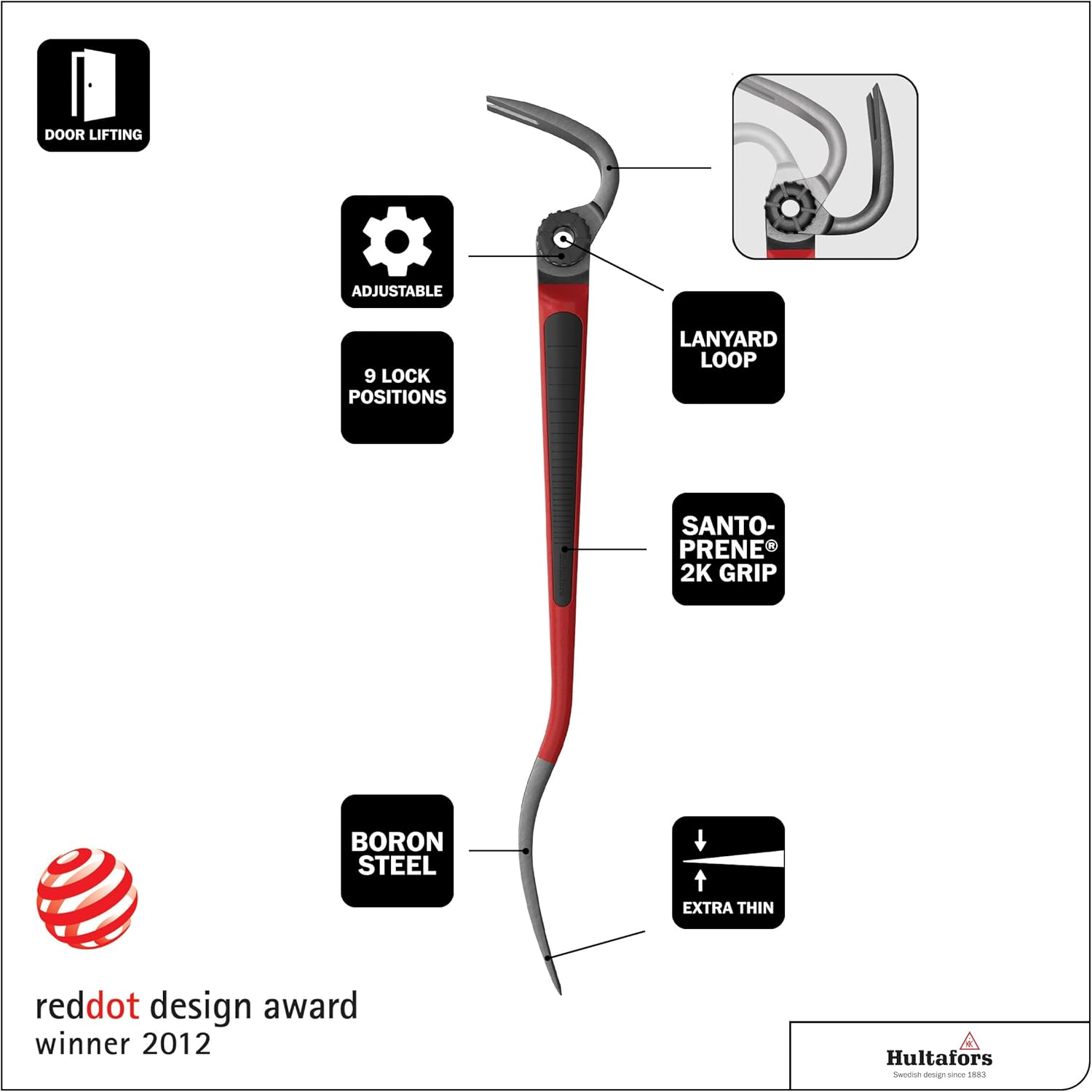 Hultafors Adjustable Nail Passer, 824115, 9-Position Adjustable Premium Sewing Iron image number 3