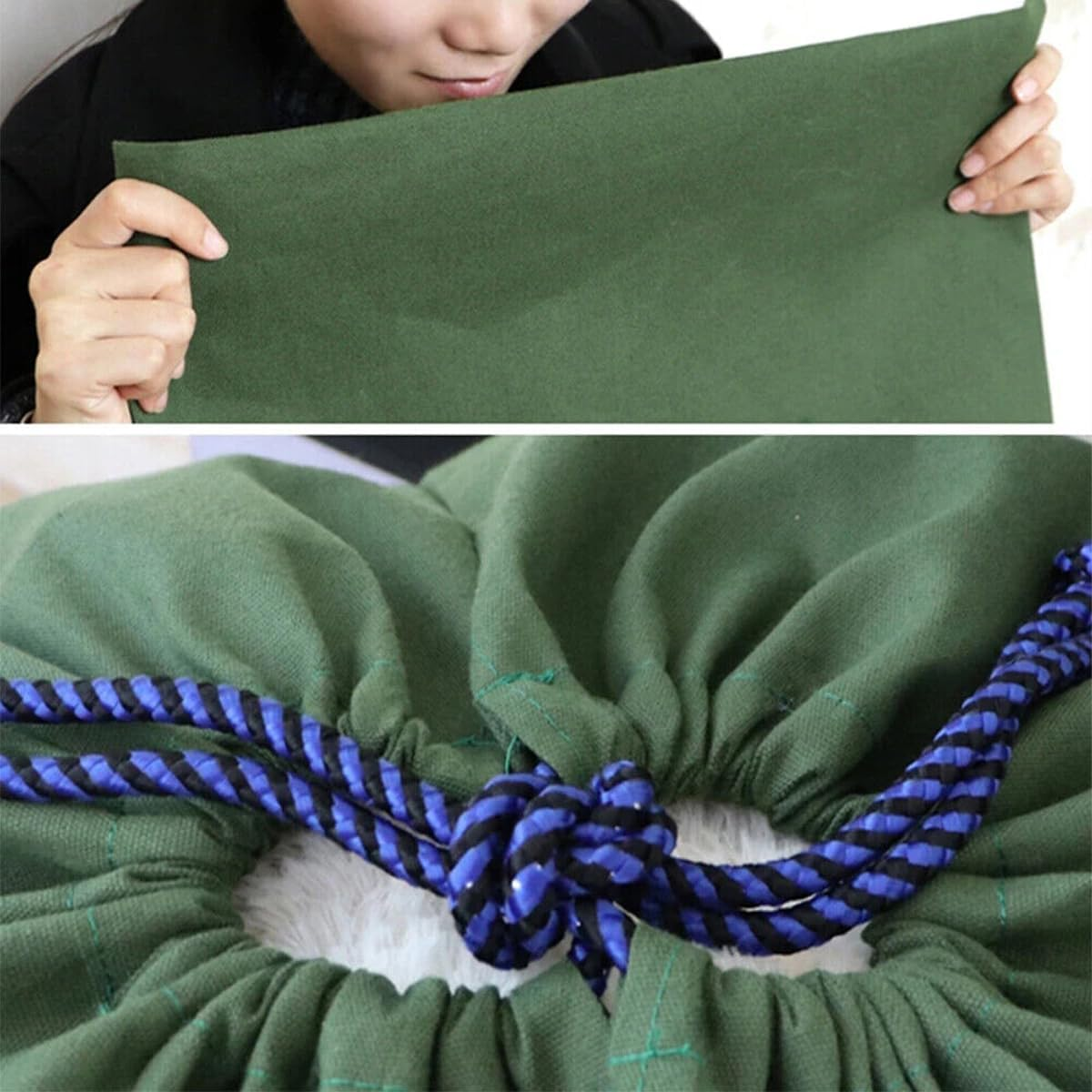 AIMALL Large Canvas Drawstring Bag, Multi-Purpose Storage Pouch, Army Green, Dirt-Proof, Available in Two Sizes: 29.1X47.2 Inches or 18.9X31.5 Inches image number 4