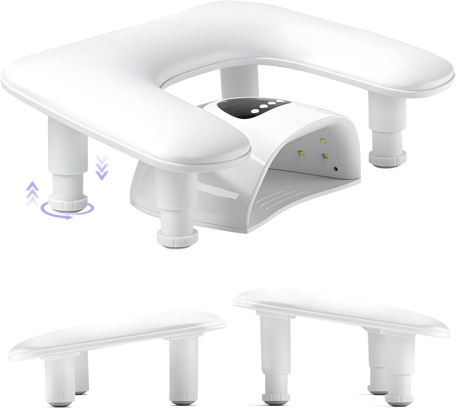 Manicure Arm Rest, Adjustable Height U-Shaped Arm Rest Nail Pillow PU Leather Cushion Armrest Stand, for Professional Nail Technicians Salon or Home Use