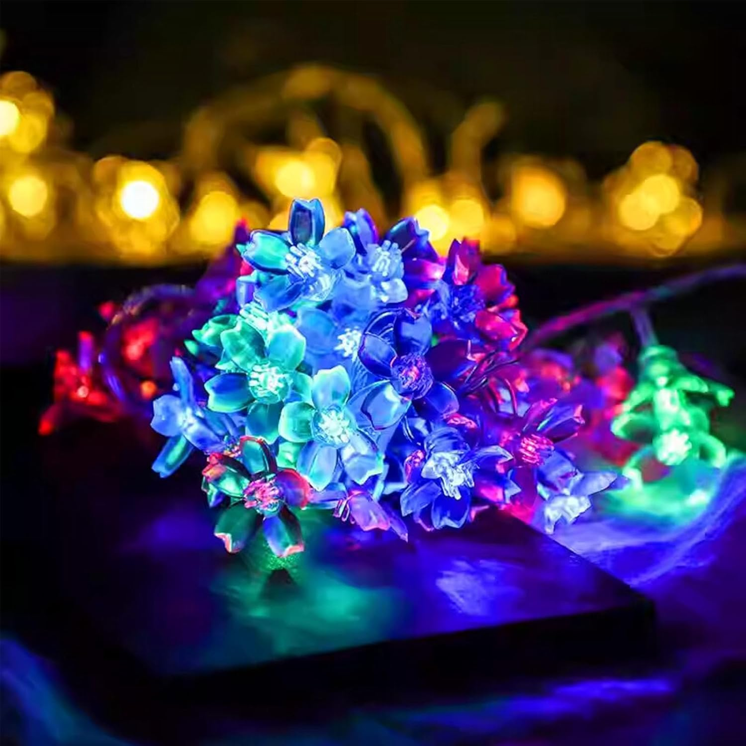 Shgarden Flower String Lights Battery Operated(Not Included) 33FT 80 LED Cherry Blossom Fairy String Lights Floral Lamp for Home Bedroom Party Wedding Christmas Decoration SH0076 (Colorful) image number 4