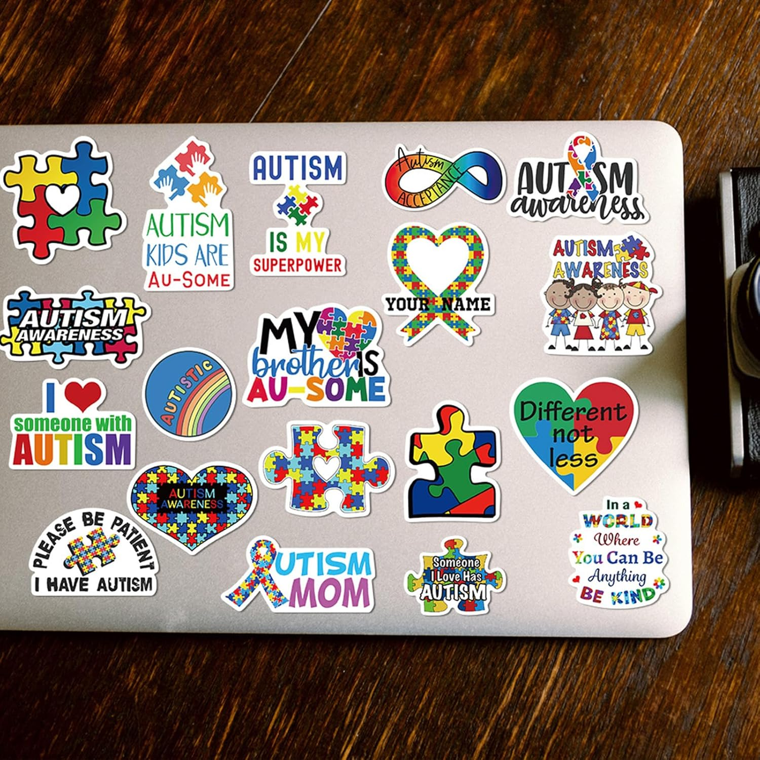 Autism Awareness Stickers 50 Pcs, Vinyl Merch, Waterproof Sticker Pack for Water Bottle, Laptop, Adult Teen Kids image number 4