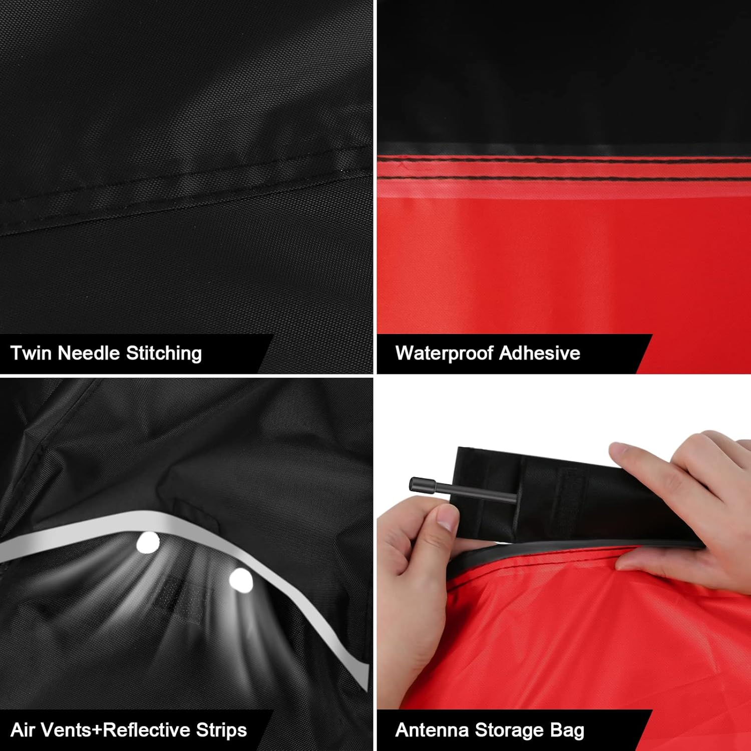 Waterproof Motorcycle Cover Replace for Harley Davidson Cruiser Models, 420D Oxford Cloth Softail, Dyna, Iron 883, Fat Boy 114, Forty-Eight, Low Rider, Sport Glide Cover for Snow Rain Protection image number 6