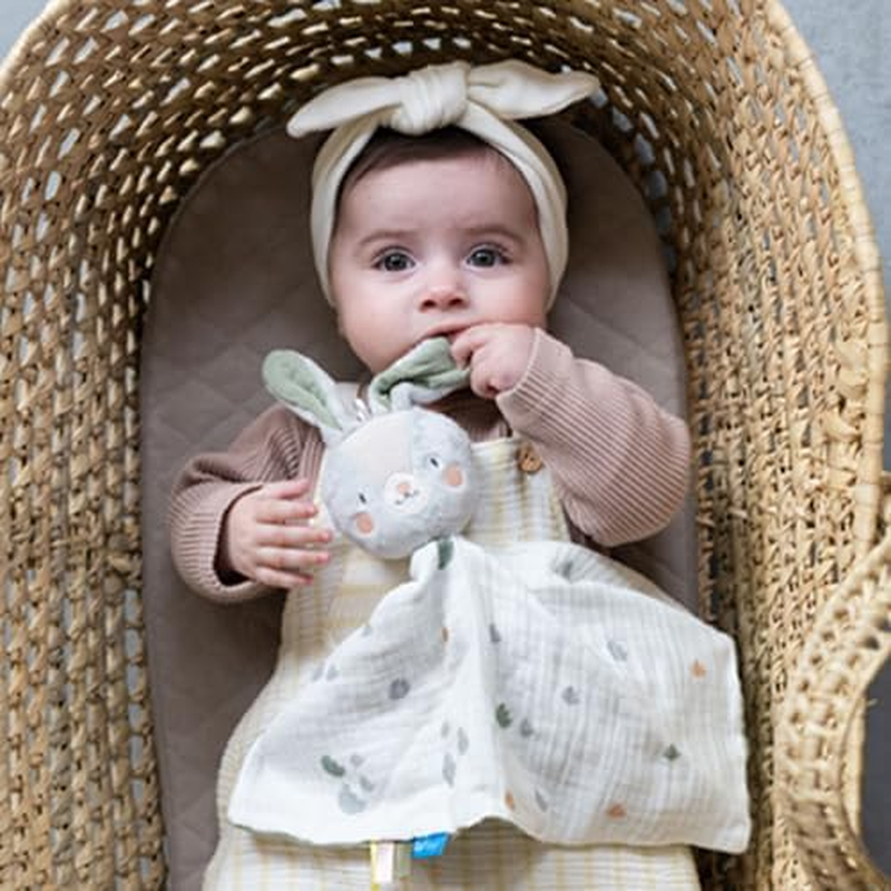 Taf Toys Rylee Bunny Blankie &ndash; 100% Soft Cotton Baby Comforter, Transitional Security Blanket for Newborns & Infants 0M+, Plush Bunny Lovey, Machine Washable, 36X20Cm image number 1