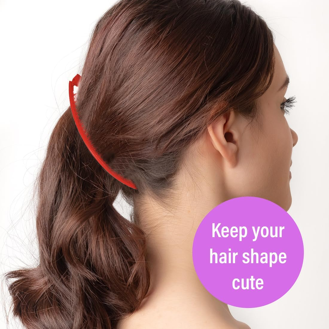 JAWUZ Pack of 3 Banana Clip Hair, Banana Clip Large, Large Banana Hair Clip, Banana Hair Clips, Women'S Thin Hairstyle, Banana Clip Hair Accessory for Women and Girls (Blue, Purple, Red) image number 2