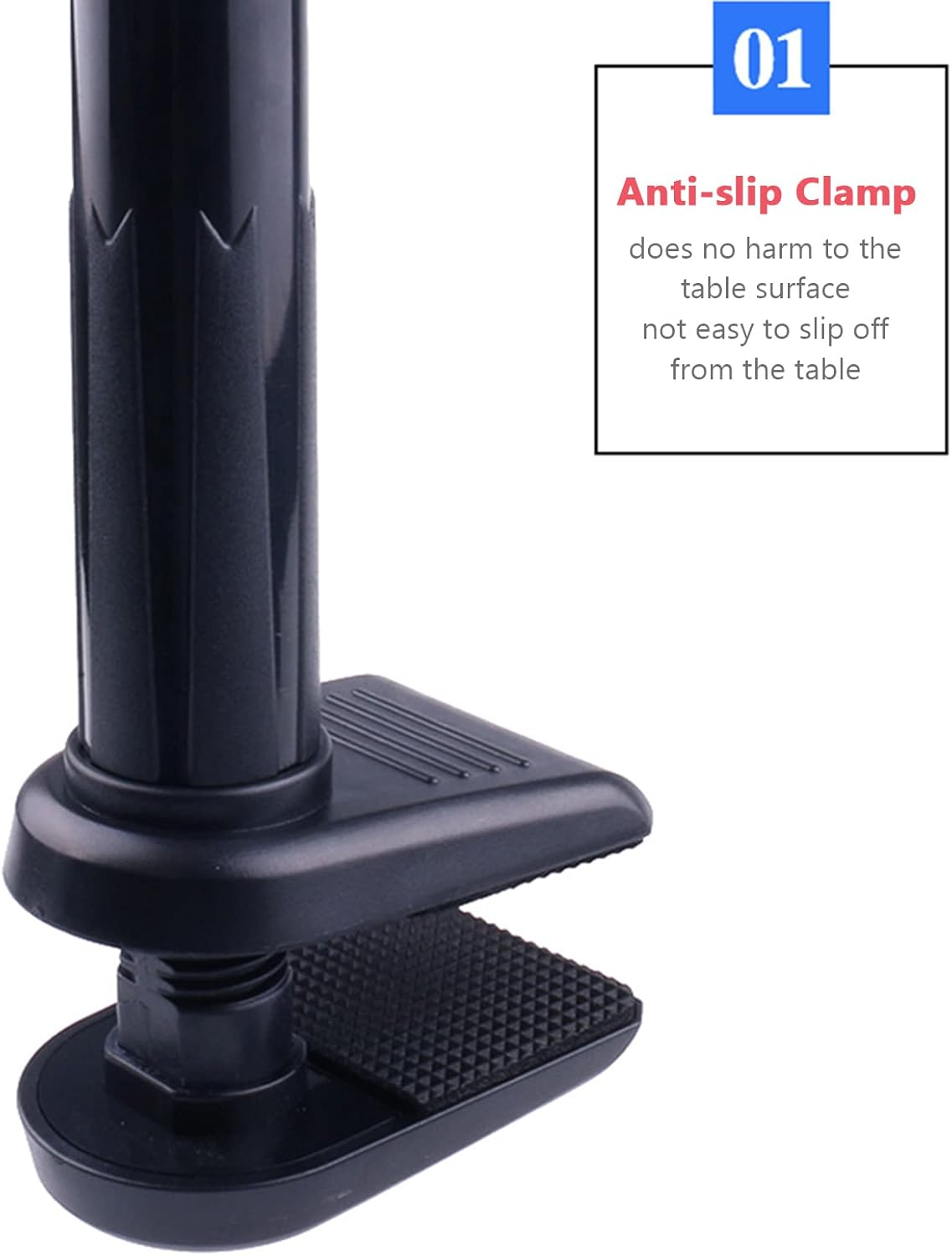 RCKEY Alloy Hair Dryer Stand 360 Degree Rotating Hands Free Hair Dryer Stand with Clamp Blow Dryer Holder Adjustable Height Hair Dryer Holder image number 1