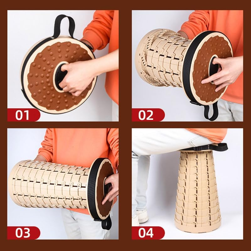 AIMALL Folding Telescopic Stool &ndash; 17.72In Adjustable Lightweight Portable Stool for Outdoor, Camping, Travel, and Night Market Use image number 6