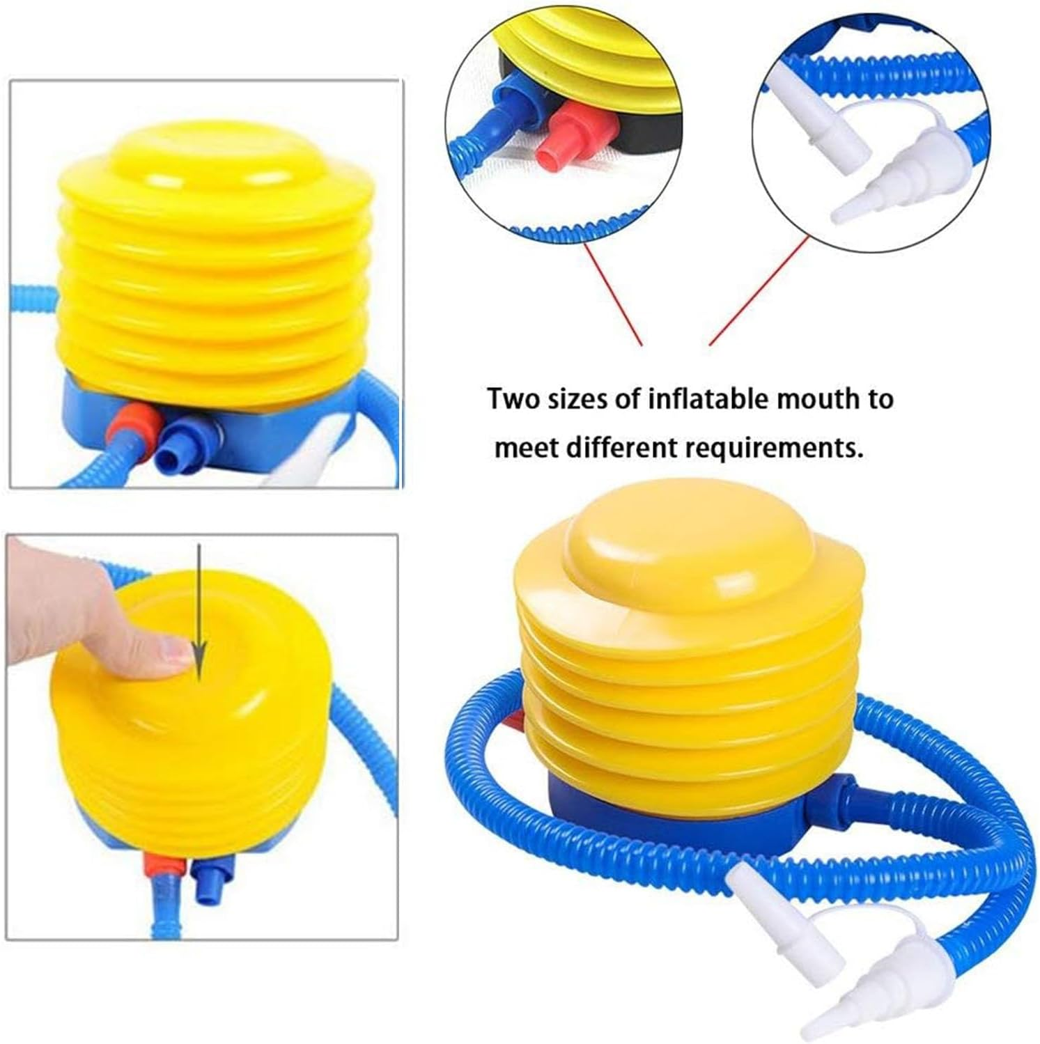 Foot Pump, with Plug Pin Stopper Adapter Kit, Plastic Corrugated Tube Foot Operation Inflatable Air Pump for Sports Fitness Balloon Swimming Ring Pool Float Inflatable Bed Pillow Boat Outdoor image number 2