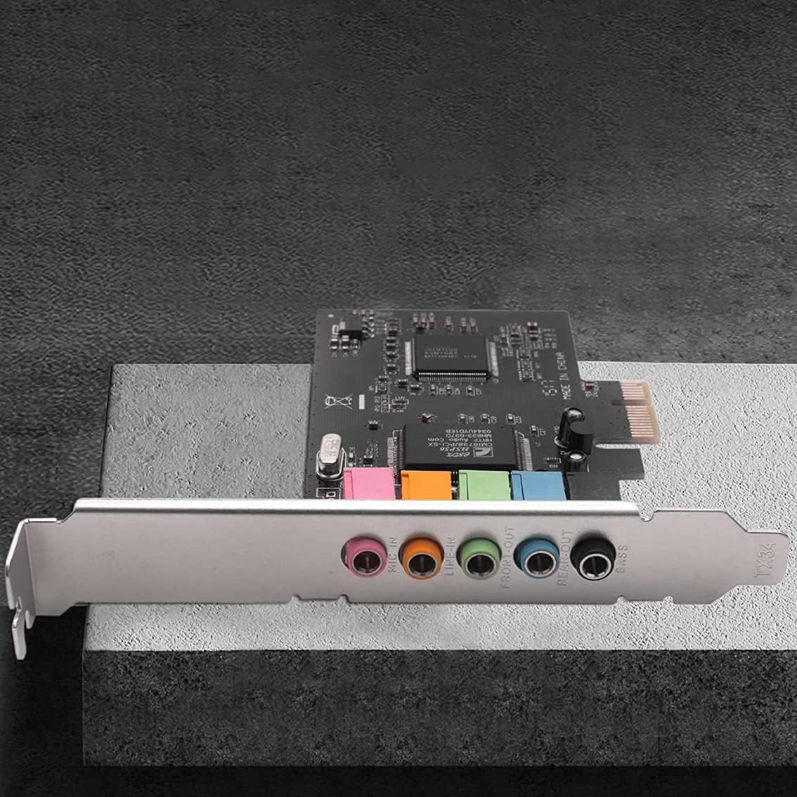 Tunghey Pcie Sound Card, 5.1 Internal Sound Card for PC Windows 7, 3D Stereo Pci-E Audio Card, CMI8738 Chip 32/64 Bit Sound Card PCI Express Adapter (1Pack) image number 2