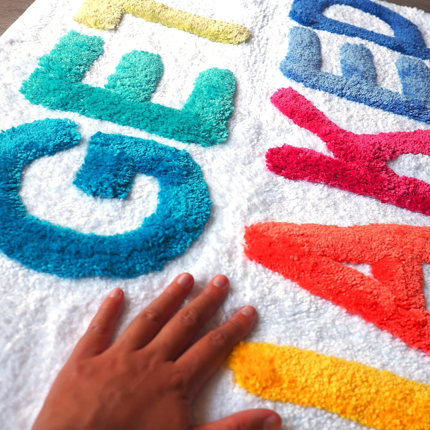 Evovee Get Naked Bath Mat Rainbow Funny Cute Colorful Bathroom Rugs Multicolor White Rug Shower Funny Bathroom Decor Fun Cute Bath Mat Non-Slip image number 4