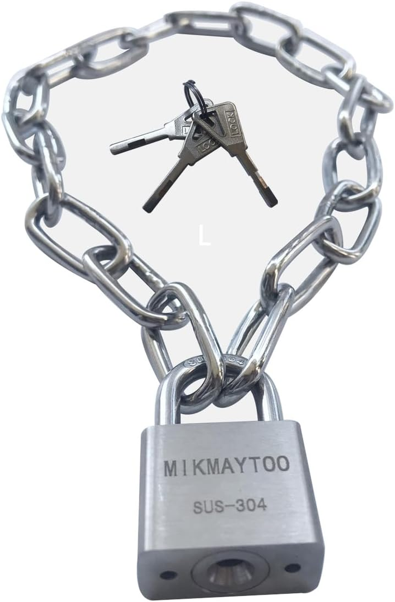 Bike Chain Lock, Gate Chain Lock, 304 Stainless Steel Materials. No Rust, Corrosion Resistance, Premium Case-Hardened Security for Motorcycles, Bike, Generator, Gates,Outdoor (20 INCH Chain Lock) image number 4