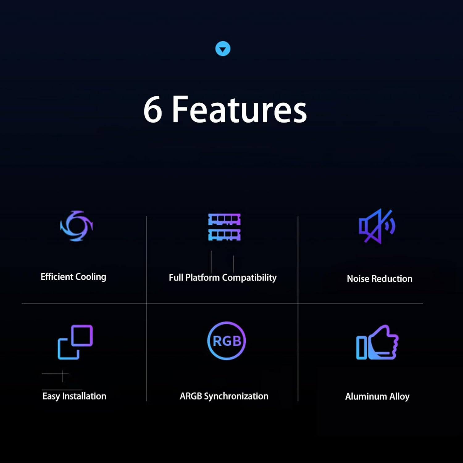 Cooling Fan, Low Noise Running Dual Fans PWM Smart Temp Control Memory Module Radiator for DDR DDR2 DDR3 DDR4 DDR5 (Black)