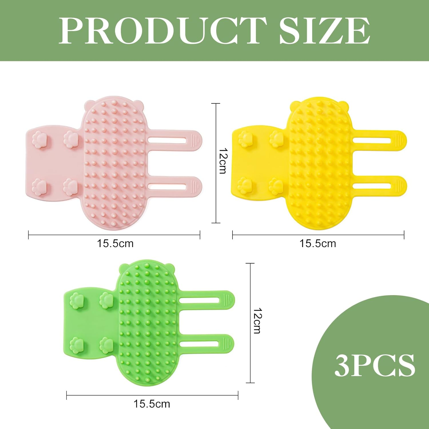 3 Pcs Cat Self Groomer Brush,Soft Silicone 2-In-1 Cleaning Pet Brush,Pet Tickling Massage Brush for Short Long Haired Cat and Dog,Cat Face Scratchers for Table Legs Climbing Frame image number 1