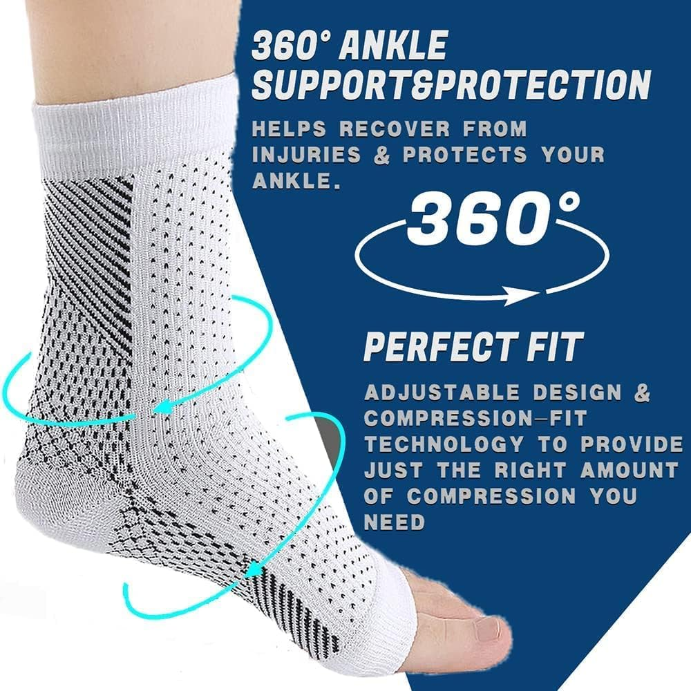 Compression Foot Sleeve Support Socks - 6 Pairs, Anti-Fatigue, Pain Relief for Men & Women Ankle Brace, Neuropathy, Tendonitis Relief - Foot Compression Sleeves Combo Pack(L/Xl) image number 4