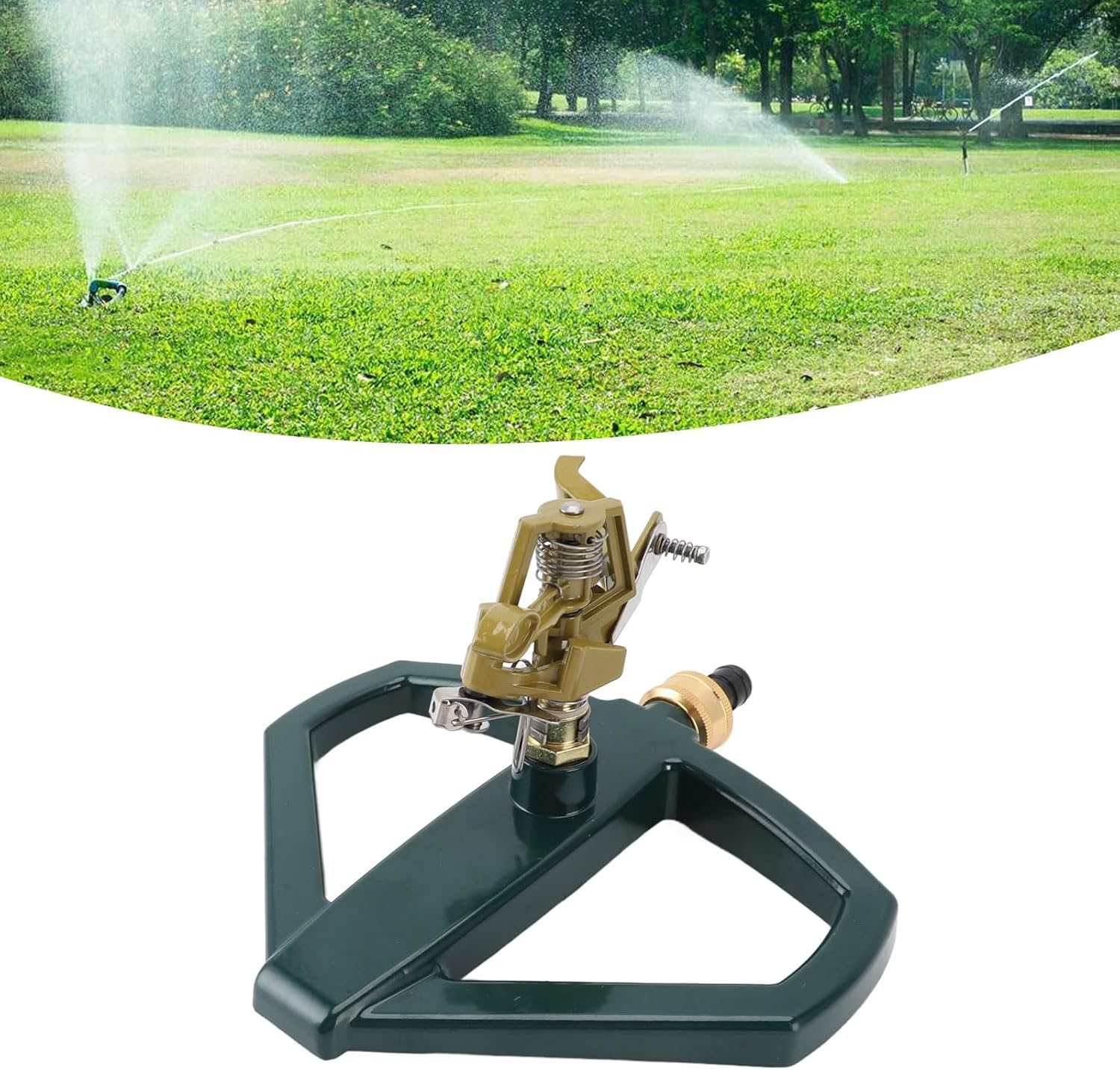 Garden Sprinkler, 360 Degree Rotating Lawn Sprinkler Large Area Coverage, Automatic Garden Water Sprinklers Lawn Irrigation System with Metal Base, Garden Hose Sprinkler for Yard image number 4