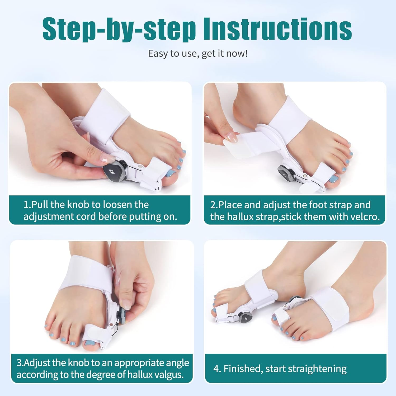 1 Pc Bunion Corrector for Women Big Toe Orthopedic Bunion Toe Straightener with Knob Correction for Bunion Pain Relief Adjustable Splint Brace for Men with Sleeve Hammer Toe Corrector image number 5