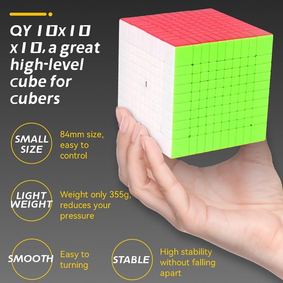 Willking Qiyi 10X10 Stickerless Speed Cube QY 10X10X10 Puzzle Speed Cube image number 6