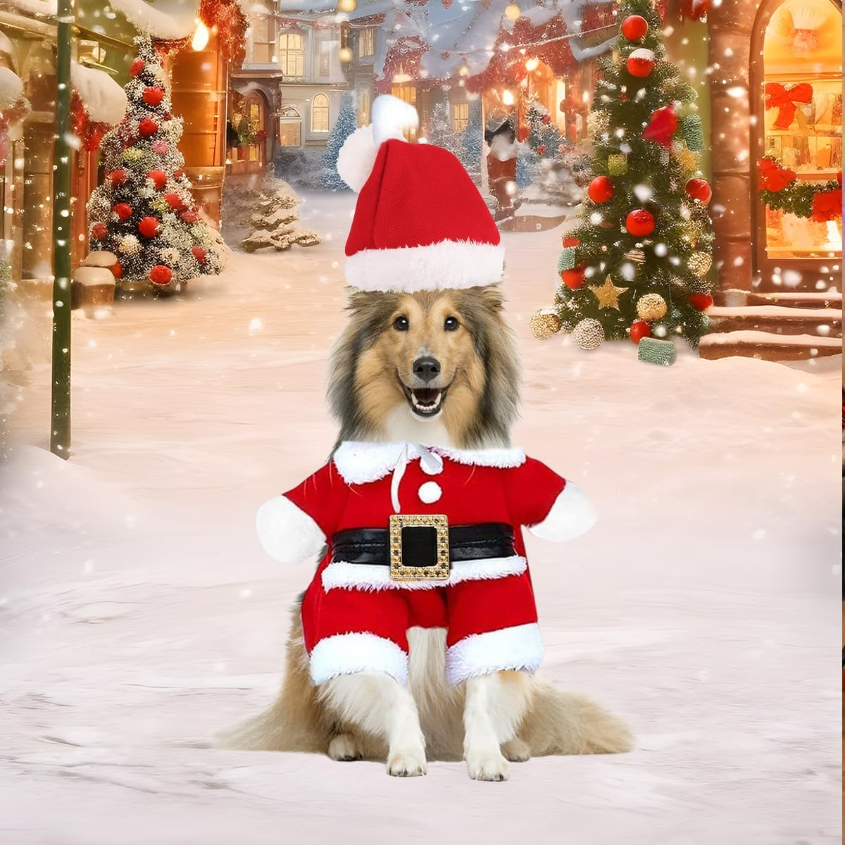 Christmas Pet Clothes, Santa Claus Costume for Dogs Cats, Cat Costume Christmas, Outfit Christmas for Kittens and Small Dogs, Dog Costume Christmas for Party (Size L) image number 2