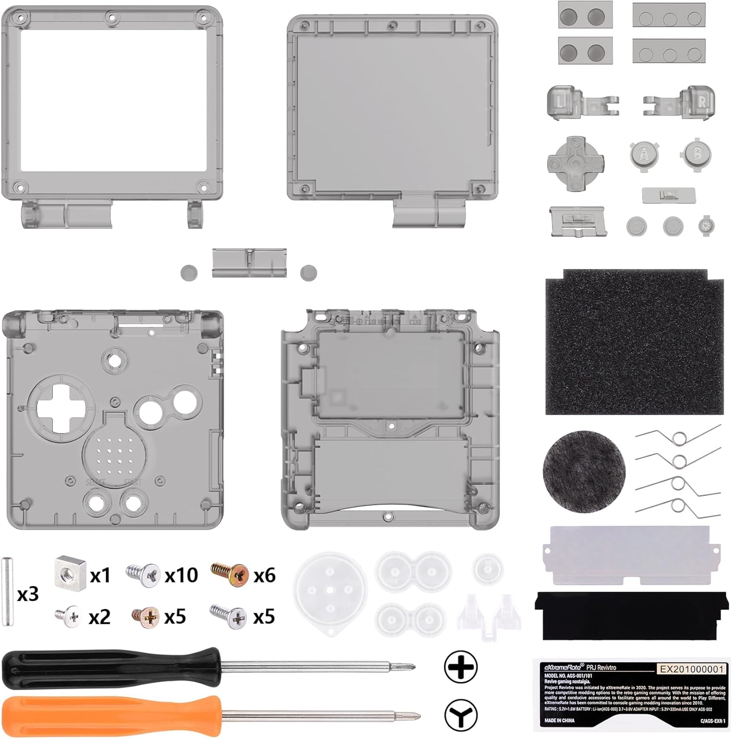 IPS Ready Upgraded Extremerate Clear Lime Green Custom Replacement Housing Shell for Gameboy Advance SP GBA SP &ndash; Compatible with Both IPS & Standard LCD &ndash; Console & Screen NOT Included