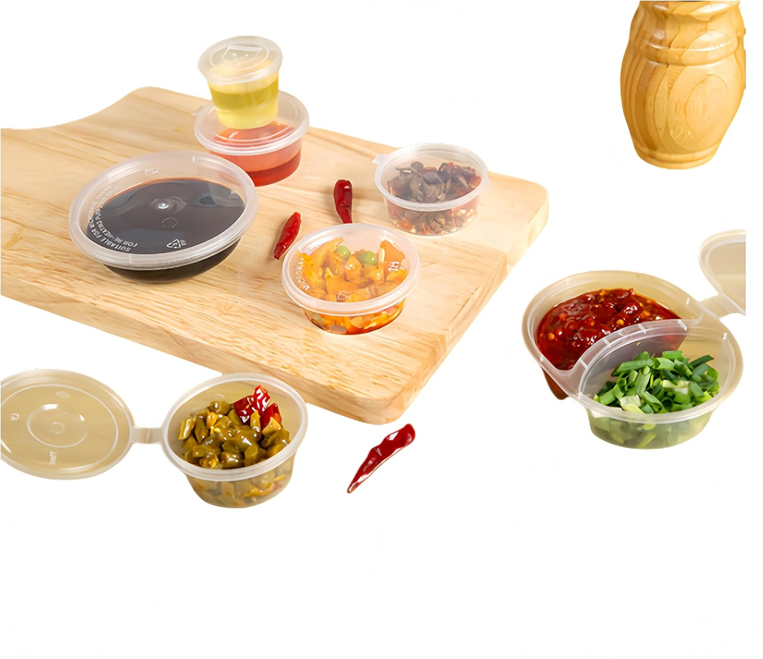 60Ml / 80Ml / 100Ml Leakproof Mini Food Containers, 50-Pack (Choose Size) Reusable Bpa-Free Sauce Cups with Lids, Stackable Snack Containers for Restaurants, Meal Prep, Dips, Takeout (100Ml) image number 5