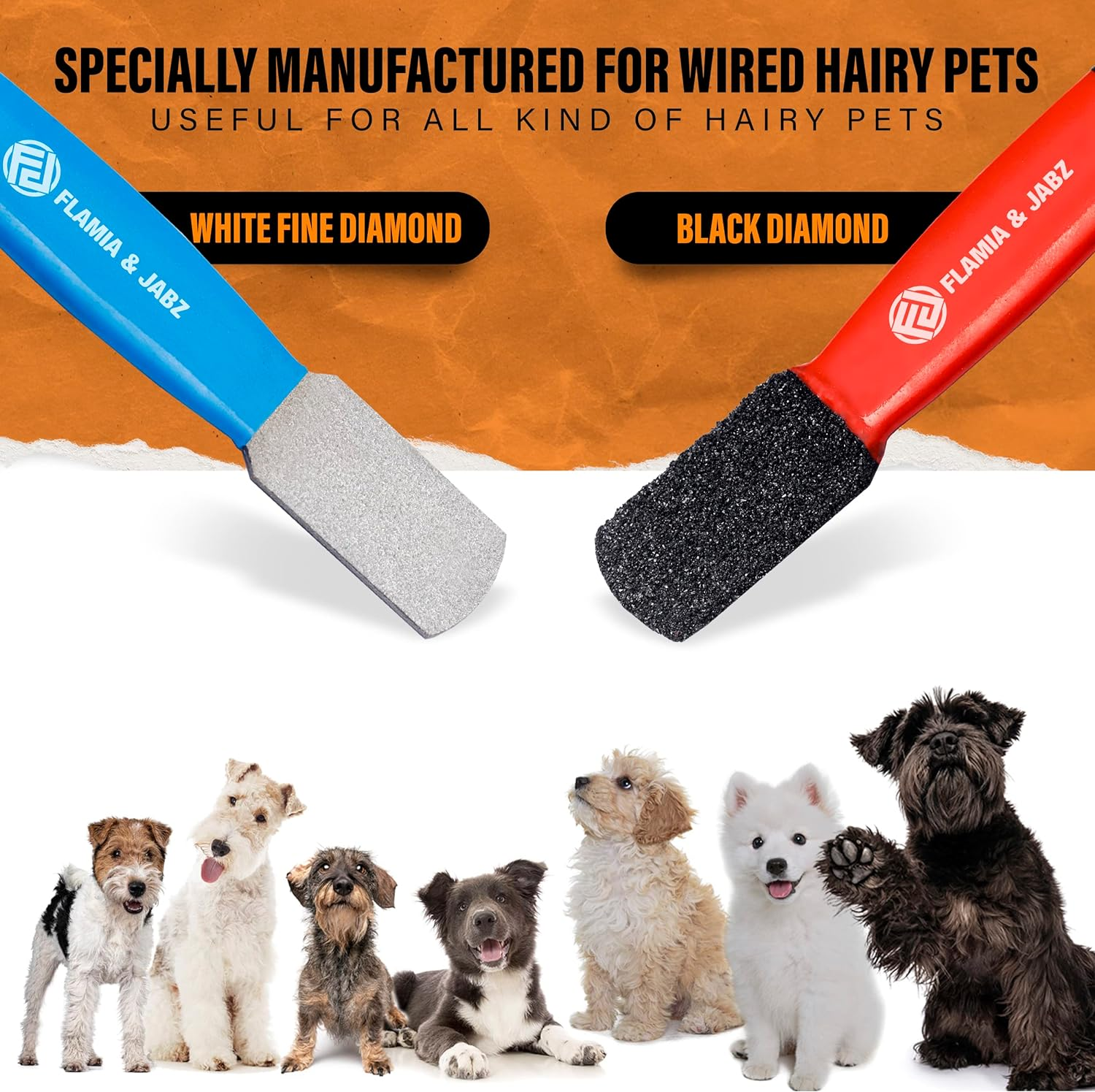 Stripping Metal Stone Diamond Edged for Dogs, Cats & Pets with Plastic Grip (2 Piece Pack of Coarse & Fine) image number 5
