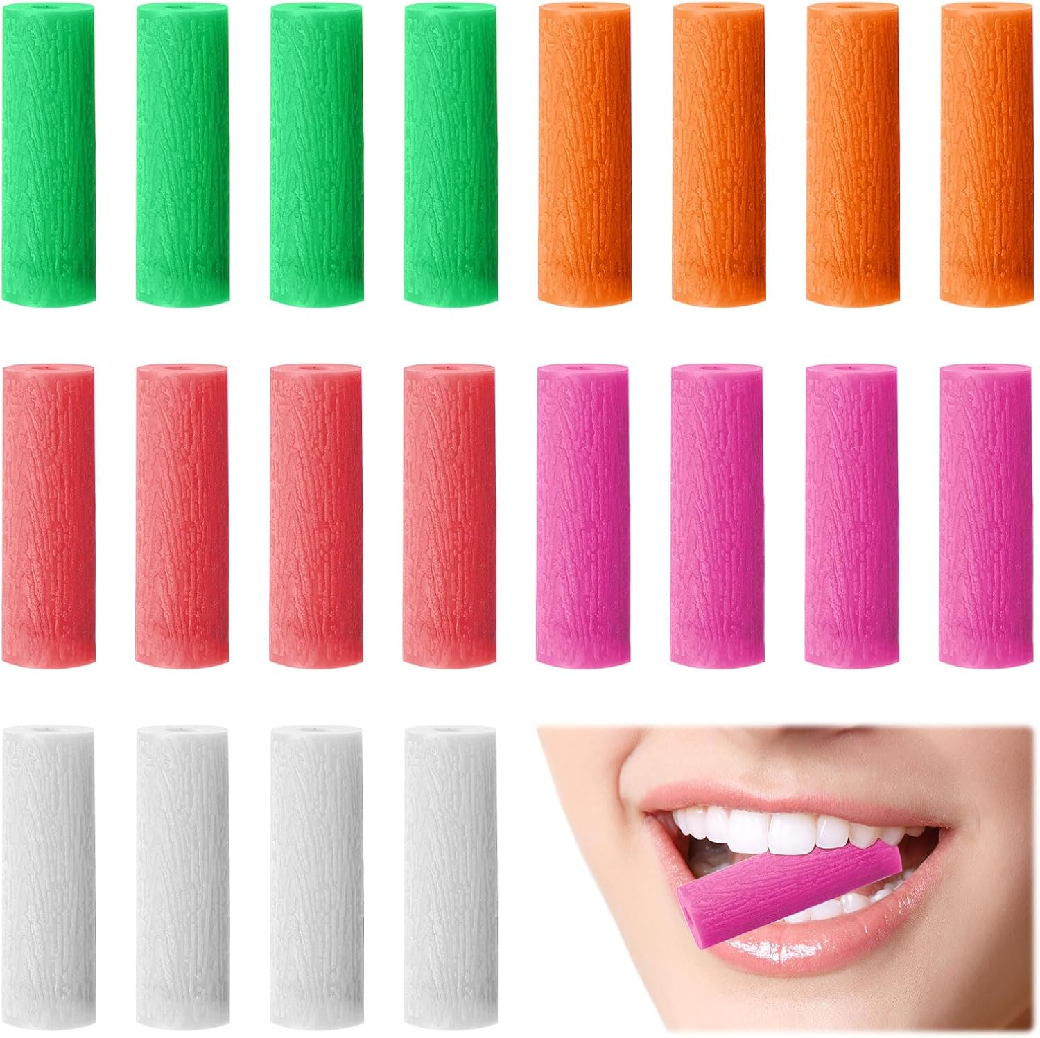 Aligner Chewies, 20 Pcs Aligner Tray Seaters for Trays Aligner, Silicone Orthodontic Chompers, Reusable Dental Teeth Aligner Chewies, Chewies for Invisalign Aligners (5 Colors) image number 2
