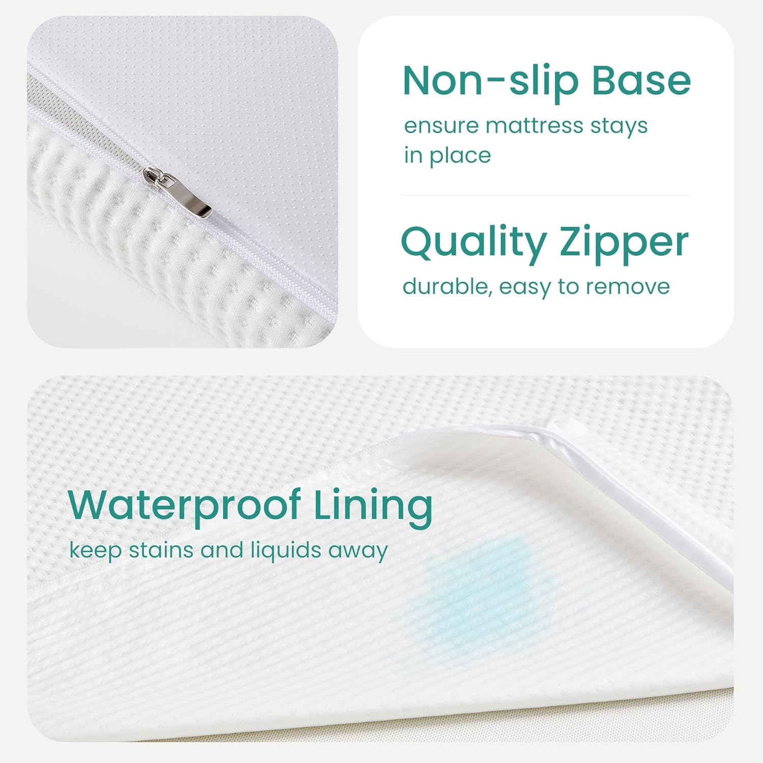 Baby Cot Mattress 38''X26''X1.5'', Waterproof Pack and Play Mattress with Removable Zipper Cover and Carrying Bag, Portable Crib Mat, Memory Foam Pad, for Playpens, Portacot image number 2