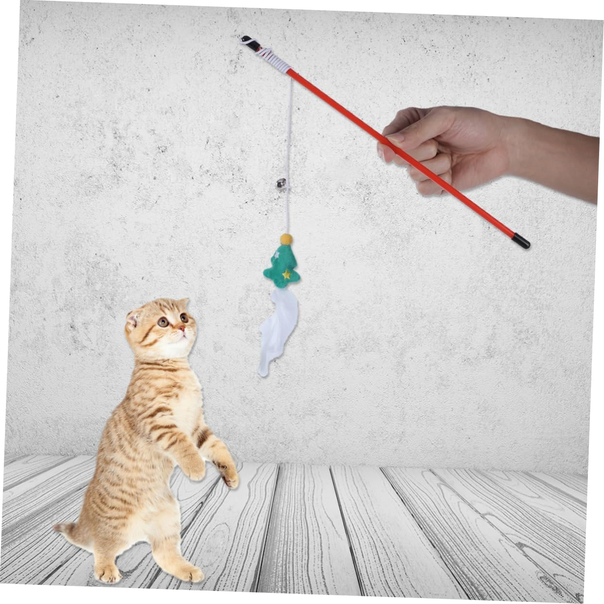 Beaupretty Pack of 3 Interactive Cat Teaser Wand Christmas Cat Interactive Toy Cat Toy Christmas Cat Teaser Toy Christmas Cat Teaser image number 5