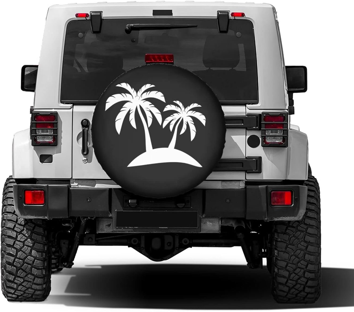 Foruidea Palm Trees on Island Spare Tire Cover Dust-Proof Wheel Tire Cover Fit Trailer, RV, SUV and Many Vehicle 17 Inch image number 3