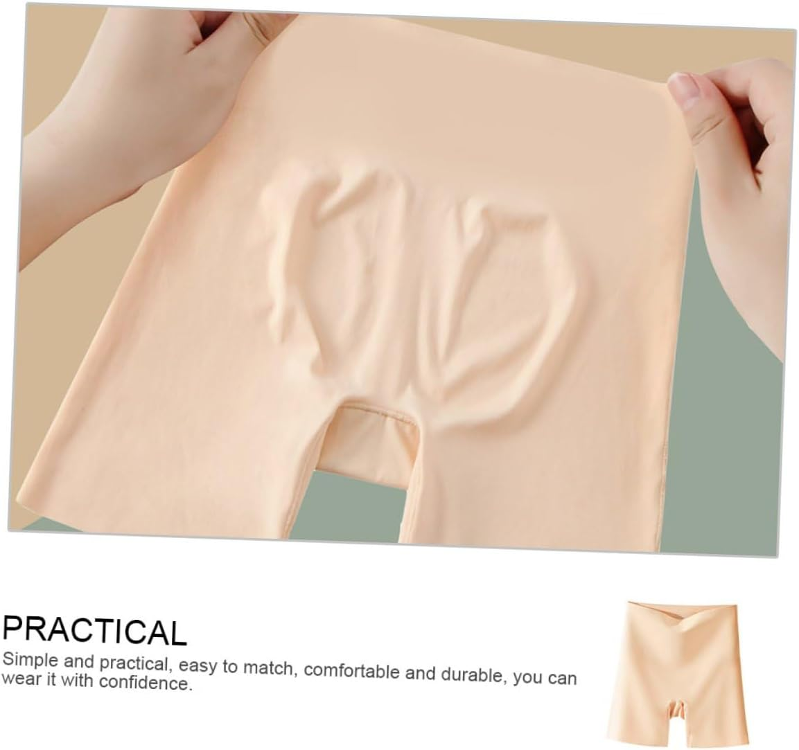 Healeved High Waist Seamless Safety Pants Women Underskirt Shorts Tummy Control Slimming Short Leggings Skin Tone L Large Breathable Lightweight for Daily Wear Khaki image number 4