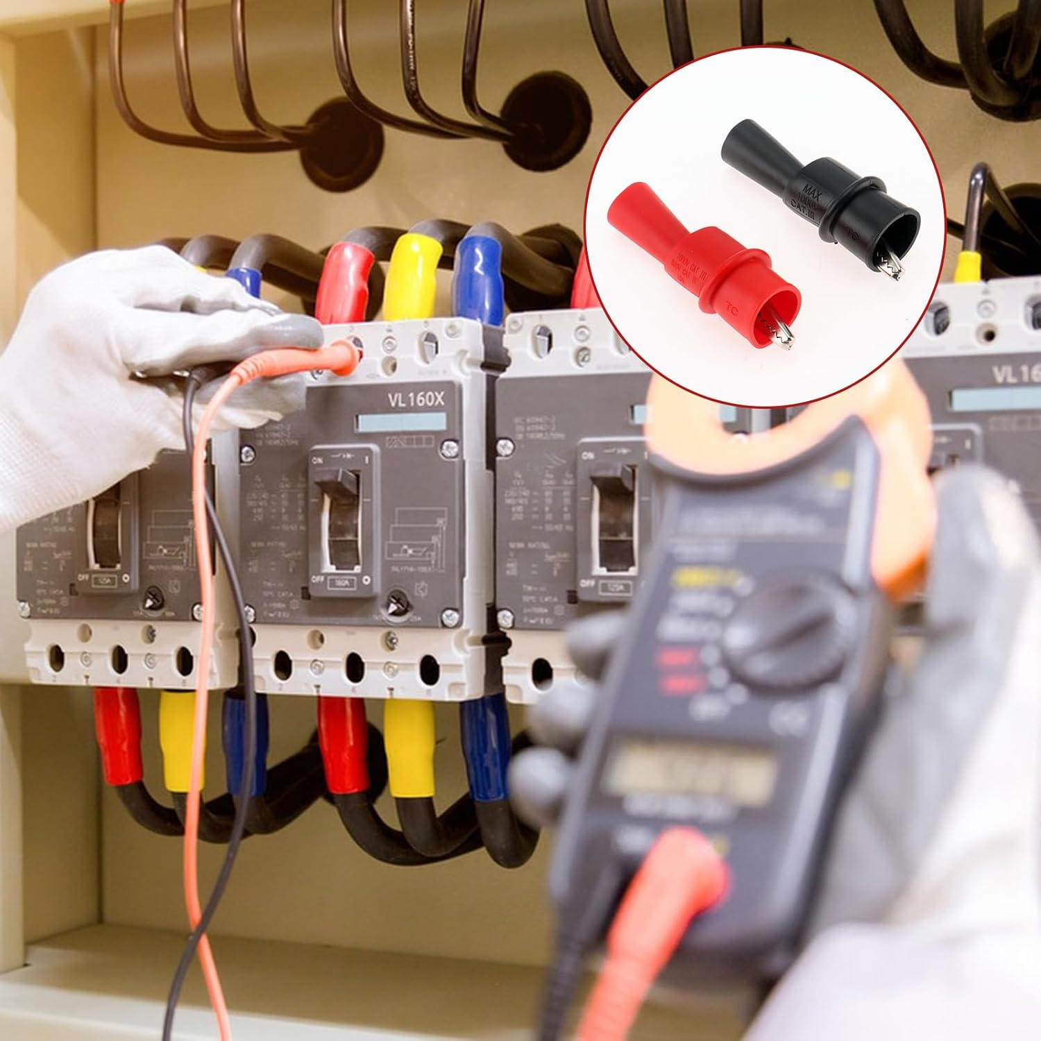 DIANN 10Pcs Alligator Clips Multimeter Alligator Clips Set 10A Insulated Alligator Clip Test Kit for Electrical Testing image number 5