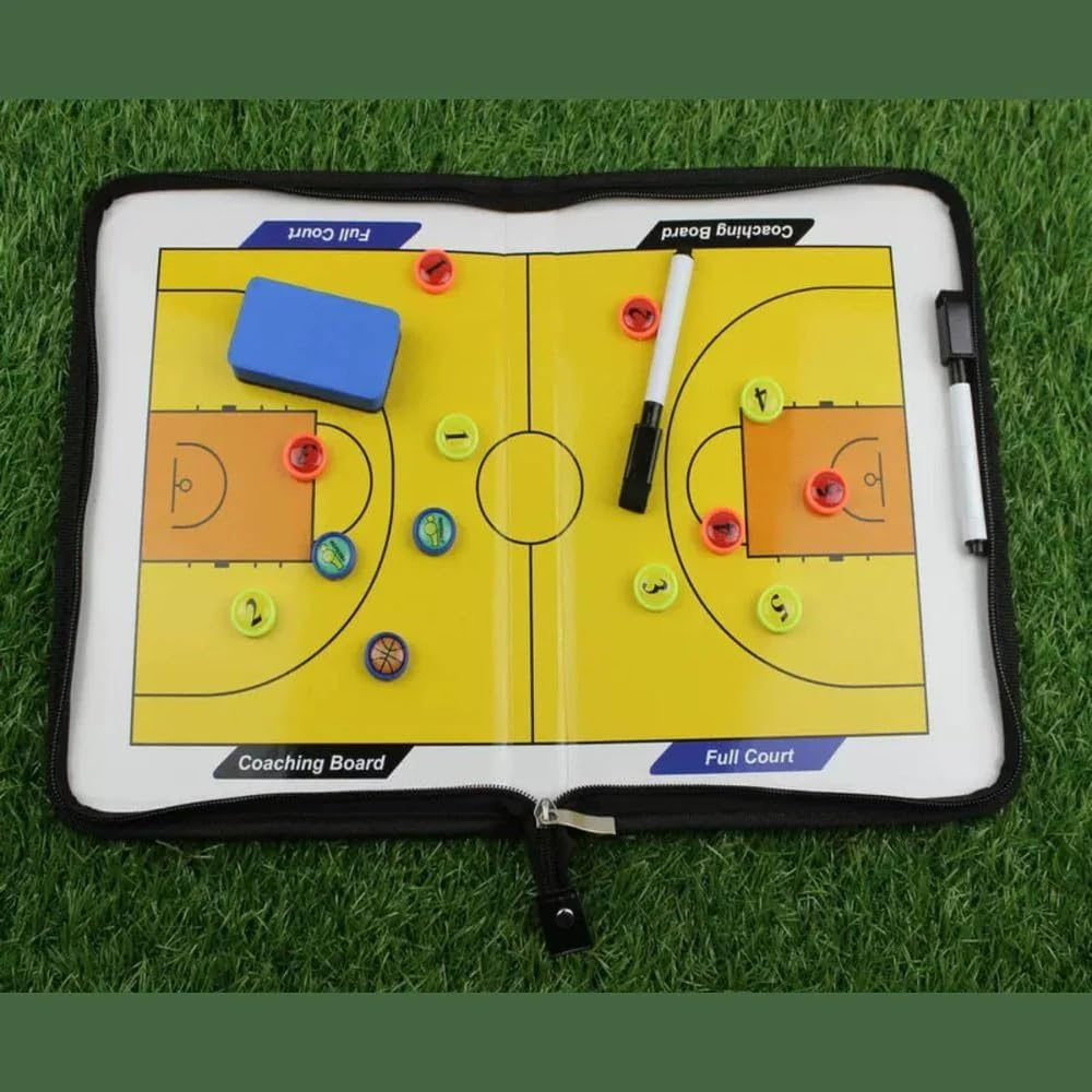 SPPHOENIX Foldable Basketball Coach Tactics Board Double-Sided Magnetic Coaching Clipboard, Strategy Planning Book Set image number 5