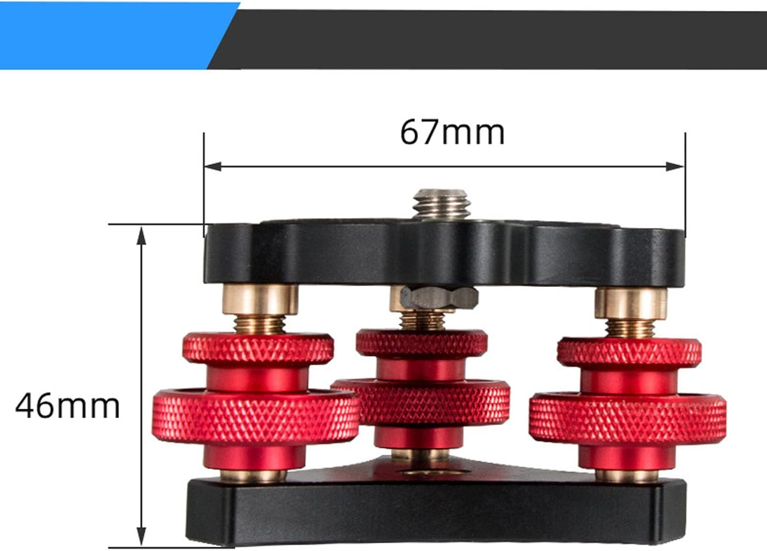 Tripod Head Leveling Base, Aluminum Alloy Triple Wheel Leveler Base with 3/8 Inch Thread, Camera Leveler Base with 3 Bubble Levels for Macro Panoramic Photography image number 2
