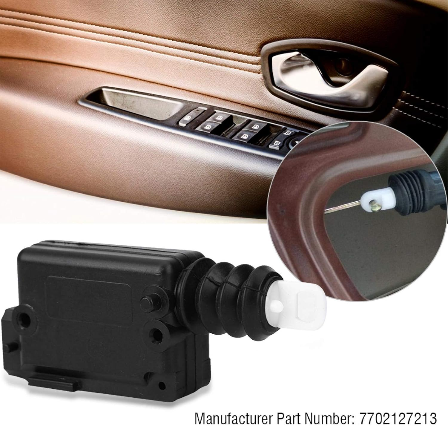 Fydun Universal Lock Actuator Motor 2 Wire 12V-Pa66Gf30 - Auto Locking System 2 Pin Central Locking Motor Door Lock Actuator for Renault Megane Scenic Clio 7702127213 Premuim Megane 1 43 Cerra image number 2