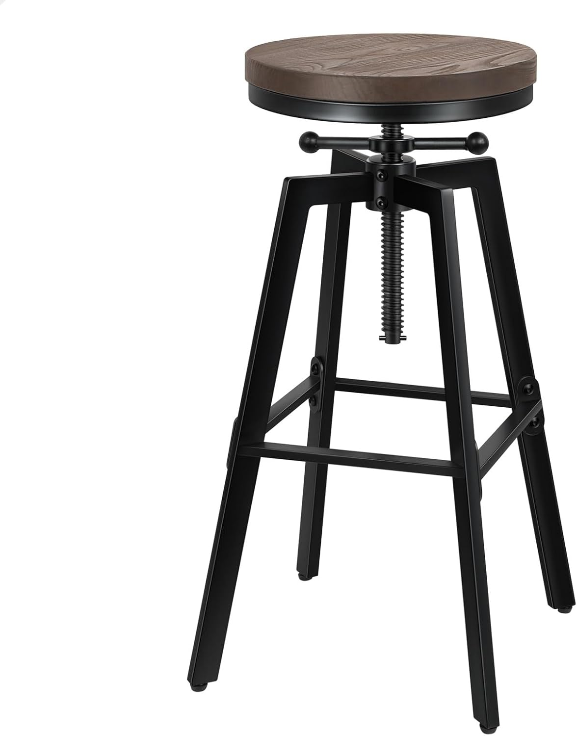 ALFORDSON Bar Stool 1Pc Ezra Retro Kitchen Vintage Chair Industrial Wooden Backless Barstools with Height Adjustable Swivel Seat Counter Dining Chairs with Footrest for Home Bar Dining Room