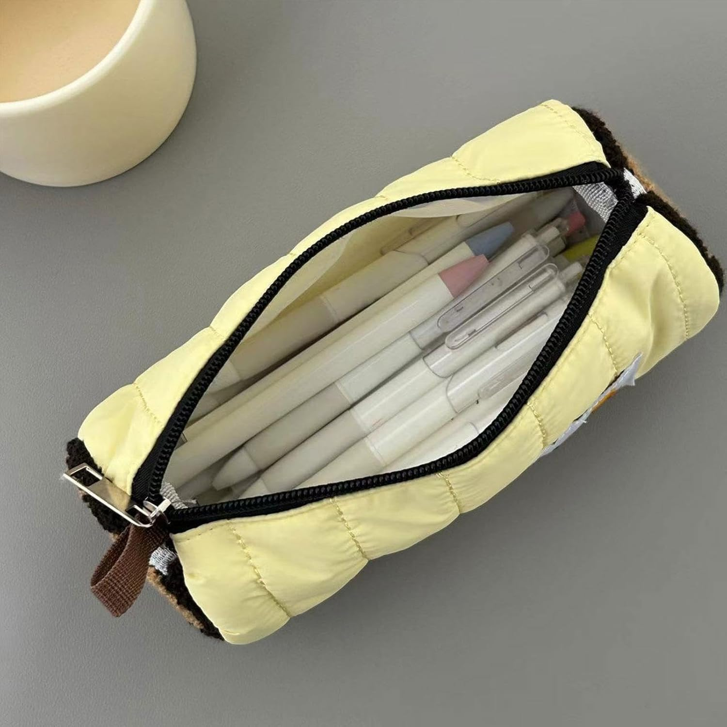 Cute Cartoon Pen Bag | Large Storage Pen Pouch Holder | Portable Sturdy Pencil Bag Pouch Box, Convenient Large Capacity Pencil Pouch for School, Travel - Pink image number 3