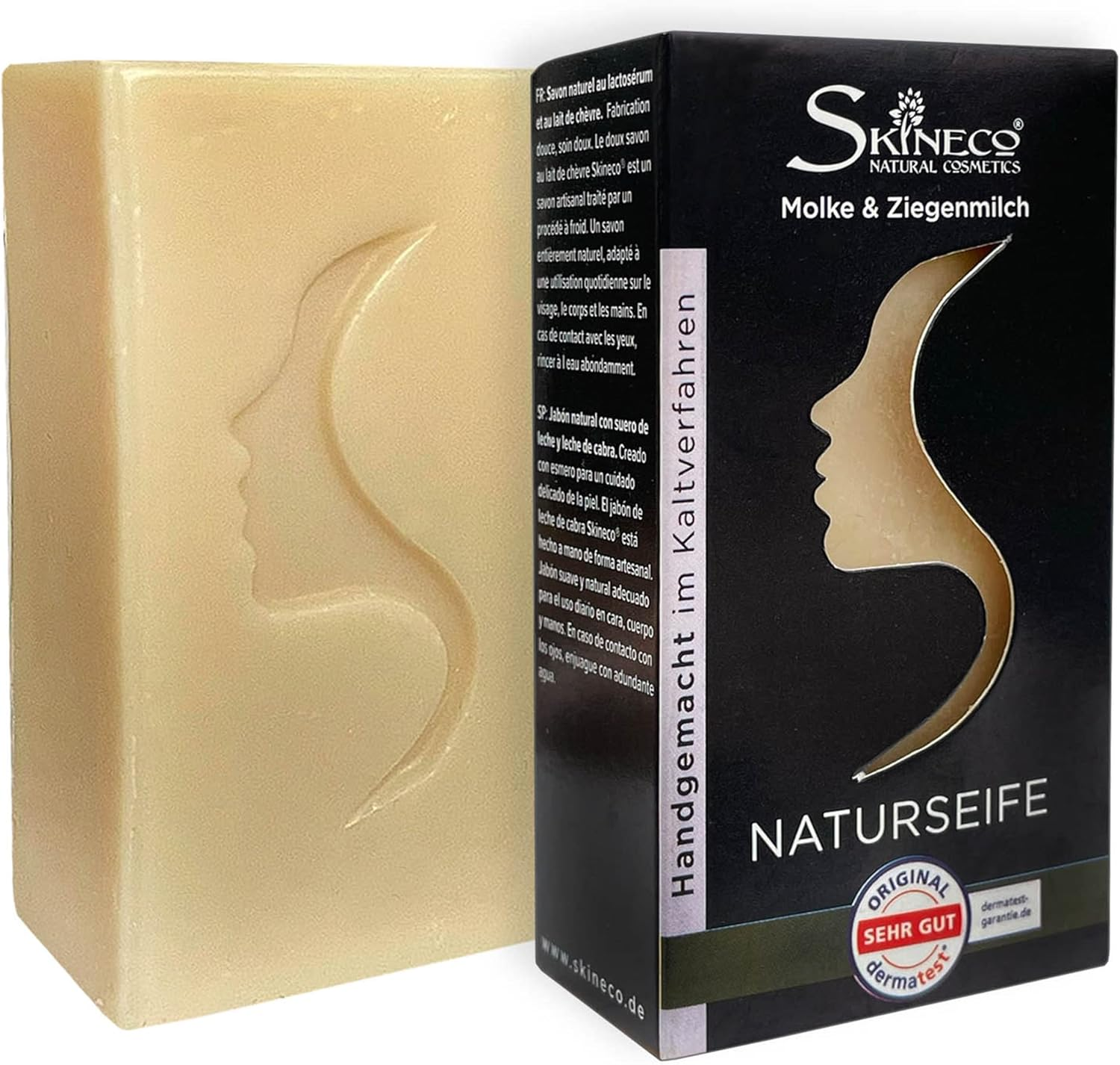 Skineco Natural Soap | Sustainable Goat Milk Soap with Whey | Soap for Dry Sensitive Skin | Body Soap | Handmade Natural Cosmetics | Face Cleansing | Clear Skin | Mild Shower image number 4