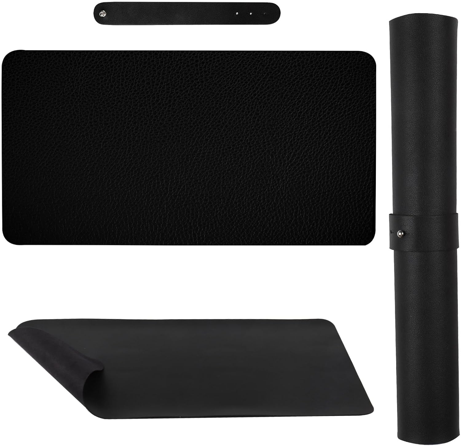 Black Nail Art Table Mat, Foldable Nail Hand Rest Mat for Nail Arm Rest Cushion, Soft Microfiber PU Leather Nail Arm Rest Pillow Manicure Pad Nail Table Desk Mat for Nail Technician Manicure(Mat ONLY) image number 6