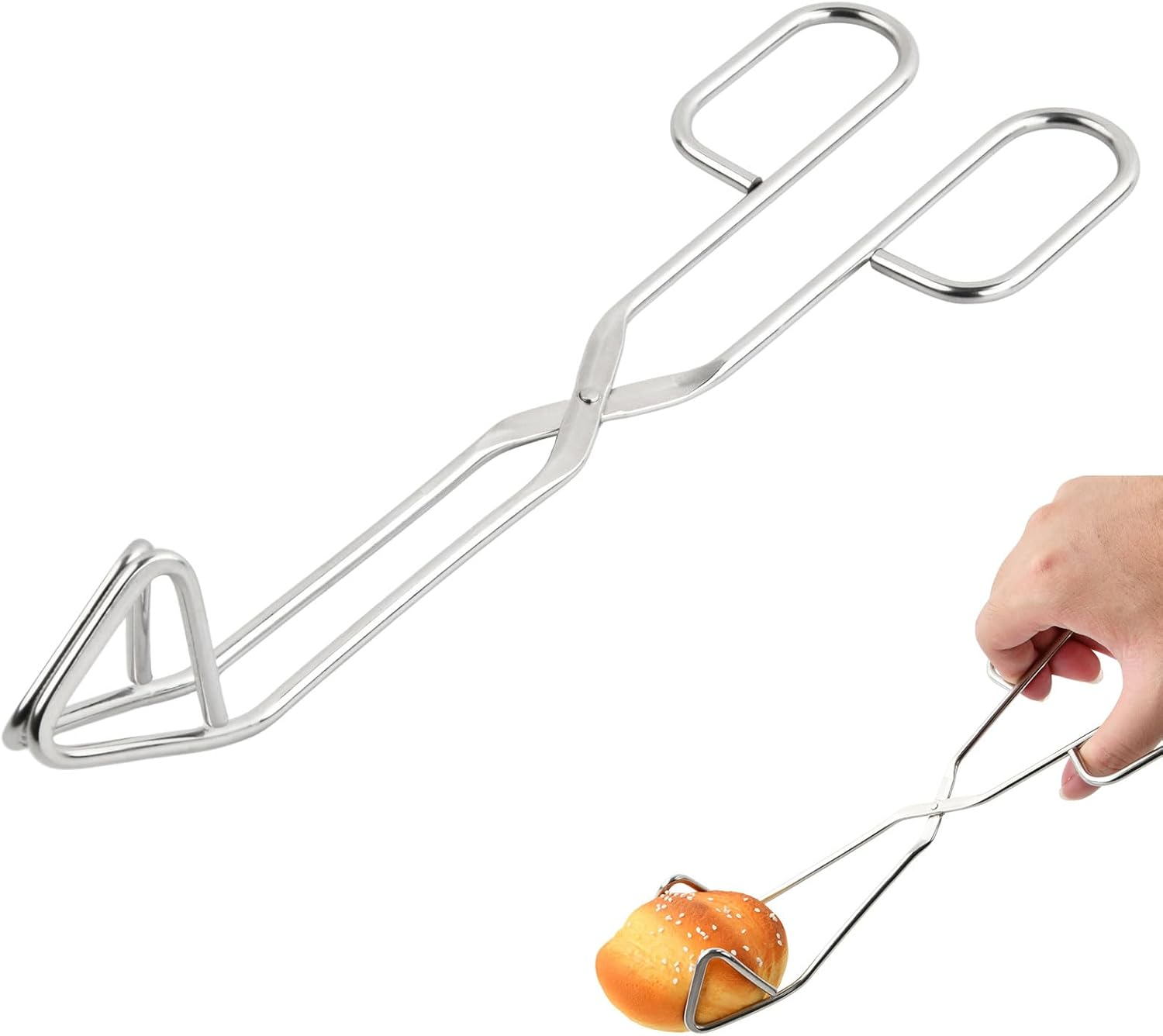 Stainless Steel Barbeque Clamp 25Cm, Cooking Scissor Tongs, Stainless Steel Wire Tong, Kitchen Scissor Tongs, for Cooking Barbecue Stainless Steel Grill Tongs image number 3