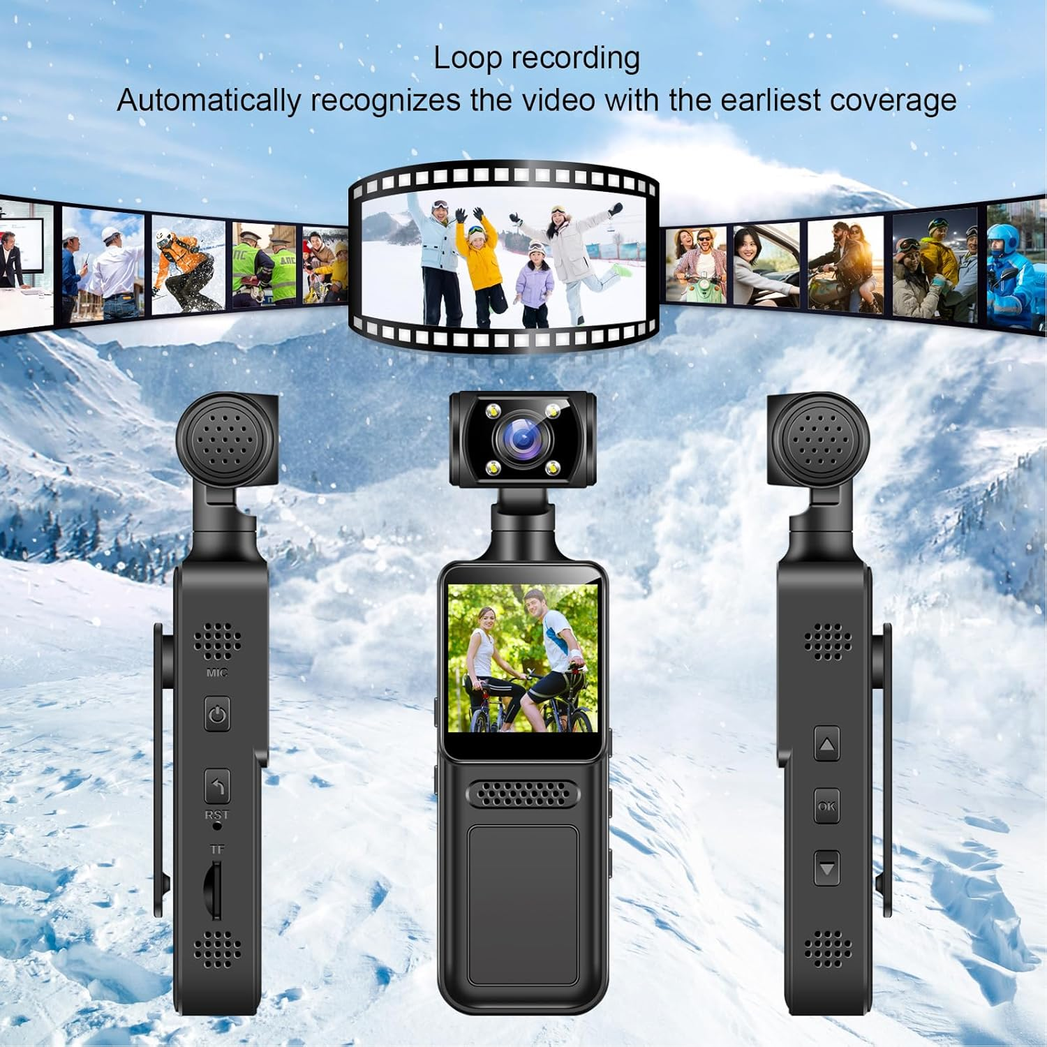 MENDUNER Action Camera 4K with 135&deg; Wide Angle｜180&deg; Rotatable Lens & Wifi APP Control｜Support 256GB Card｜1000Mah Battery image number 6