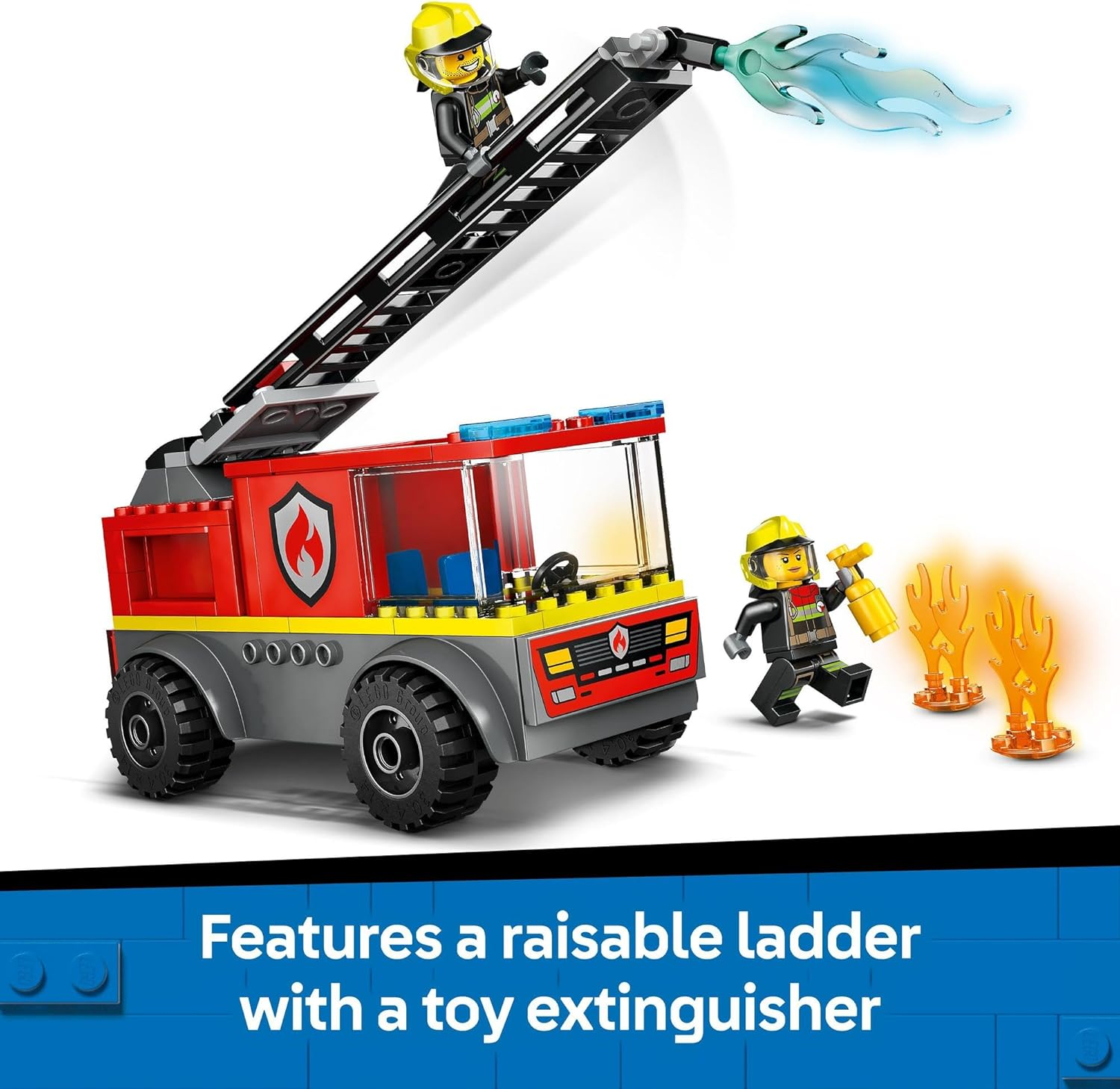 LEGO City Fire Engine with Ladder Toy for 4+ Year Old Boys & Girls, Rescue Vehicle Construction Kit with a Kids Toy Fire Truck and 2 Firefighter Minifigures, Educational Building Set 60463 image number 3