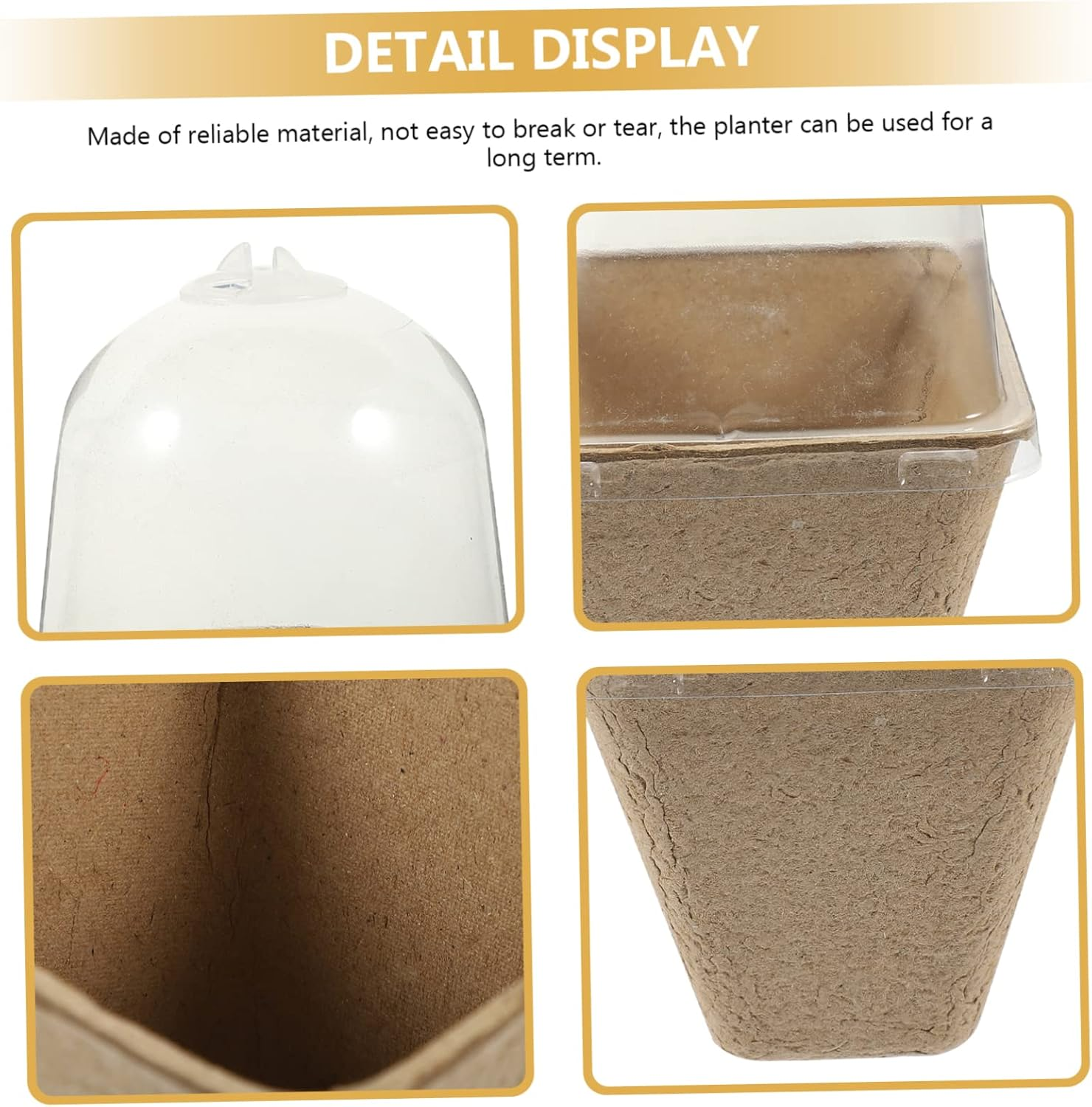 20Pcs Flower Pots for Outdoor Plants Pulp Trays Air Vent Moisture Retention image number 5