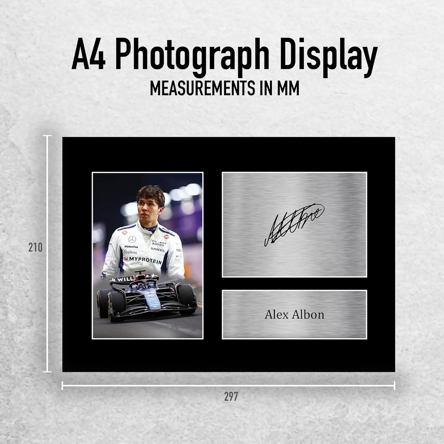 HWC Trading A4 Alex Albon Williams Gifts Printed Signed Autograph Picture for F1 Formula 1 Racing Fans - A4