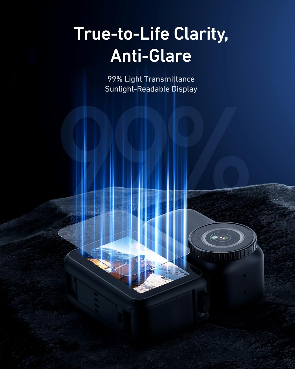 TELESIN Osmo Nano Screen Protector(2 Pack), Tempered Glass Film for DJI Osmo Nano with Ultra HD, 9H Hardness, Scratch Resistant, Static Cling Installation, Osmo Nano Camera Accessories